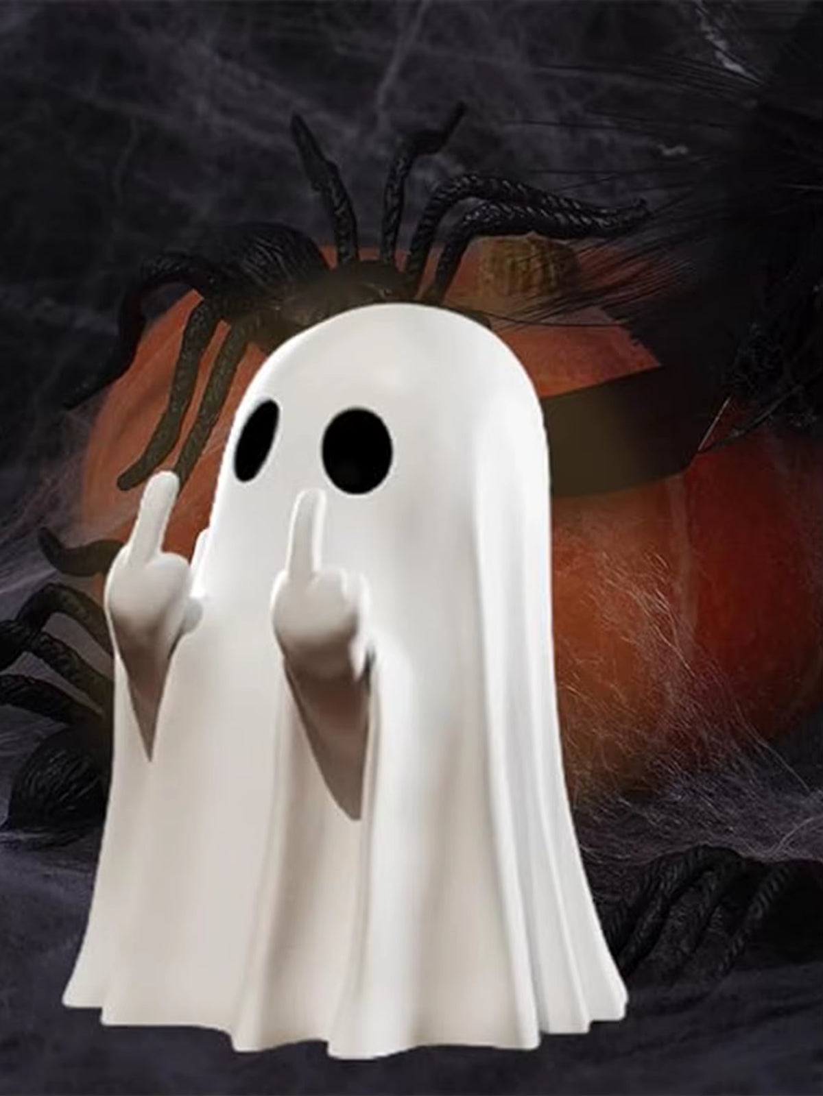 1Pc Middle Finger Ghost Statue, 7.5Cm Terrifying Ghost Decoration, Halloween Ghost Small Statue Ghost Decoration