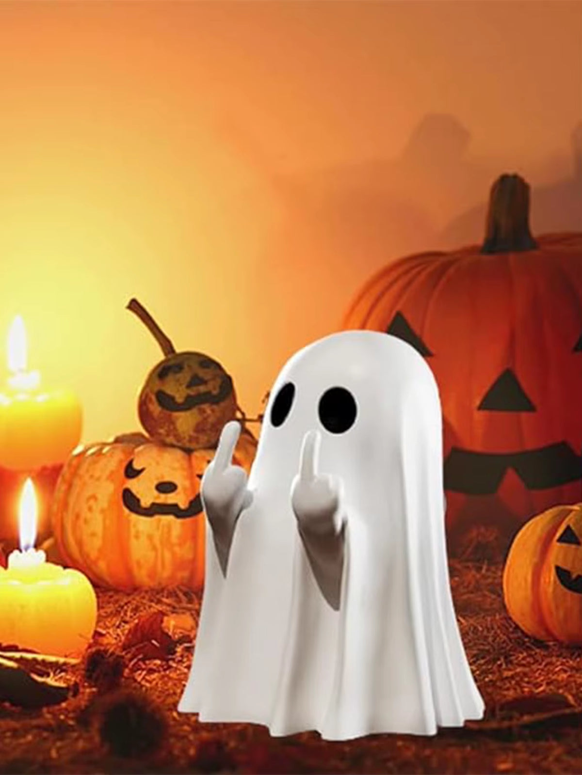 1Pc Middle Finger Ghost Statue, 7.5Cm Terrifying Ghost Decoration, Halloween Ghost Small Statue Ghost Decoration
